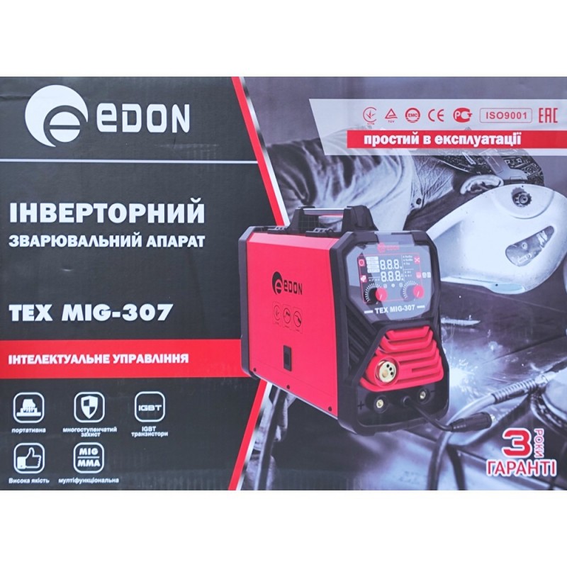 Зварювальний напівавтомат Edon TEX MIG-307 (MIG/MMA) купити за